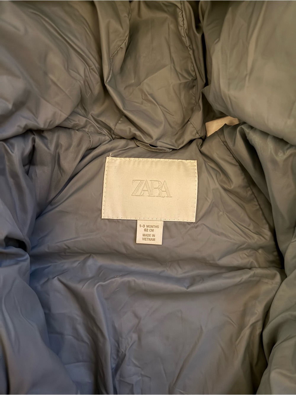 Zara Dusty Blue Puffer Baby Jacket - Picture 2 of 2